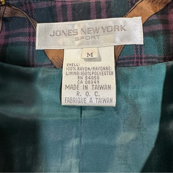 Vintage Jones New York Sport Plaid Vest Brit Bridle SZ Medium Equestrian EUC - Picture 2 of 7